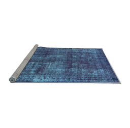 Sideview of Machine Washable Oriental Light Blue Industrial Rug, wshurb1737lblu