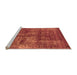 Sideview of Machine Washable Oriental Orange Industrial Area Rugs, wshurb1737org