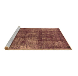Sideview of Machine Washable Oriental Brown Industrial Rug, wshurb1737brn