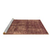 Sideview of Machine Washable Oriental Brown Industrial Rug, wshurb1737brn