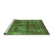 Sideview of Machine Washable Oriental Green Industrial Area Rugs, wshurb1737grn