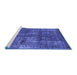 Sideview of Machine Washable Oriental Blue Industrial Rug, wshurb1737blu