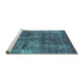 Sideview of Machine Washable Oriental Turquoise Industrial Area Rugs, wshurb1737turq