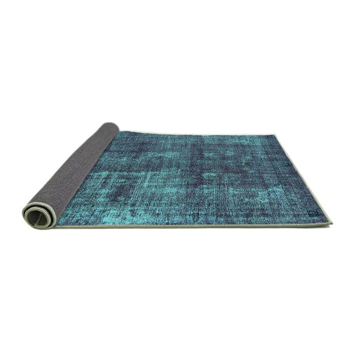 Sideview of Oriental Turquoise Industrial Rug, urb1737turq