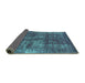 Sideview of Oriental Turquoise Industrial Rug, urb1737turq