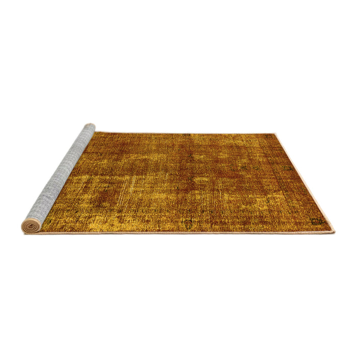 Sideview of Machine Washable Oriental Yellow Industrial Rug, wshurb1737yw