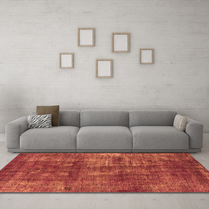 Machine Washable Oriental Orange Industrial Area Rugs in a Living Room, wshurb1737org