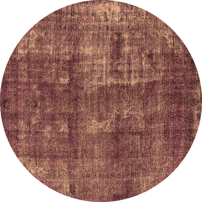 Round Oriental Brown Industrial Rug, urb1737brn