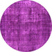 Round Oriental Pink Industrial Rug, urb1737pnk