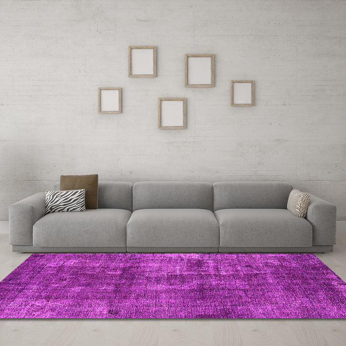 Machine Washable Oriental Pink Industrial Rug in a Living Room, wshurb1737pnk