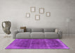 Machine Washable Oriental Purple Industrial Area Rugs in a Living Room, wshurb1738pur