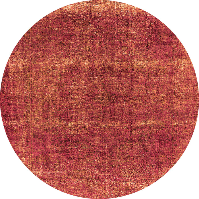 Round Oriental Orange Industrial Rug, urb1738org