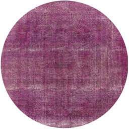 Round Mid-Century Modern Burnt Pink Oriental Rug, urb1738