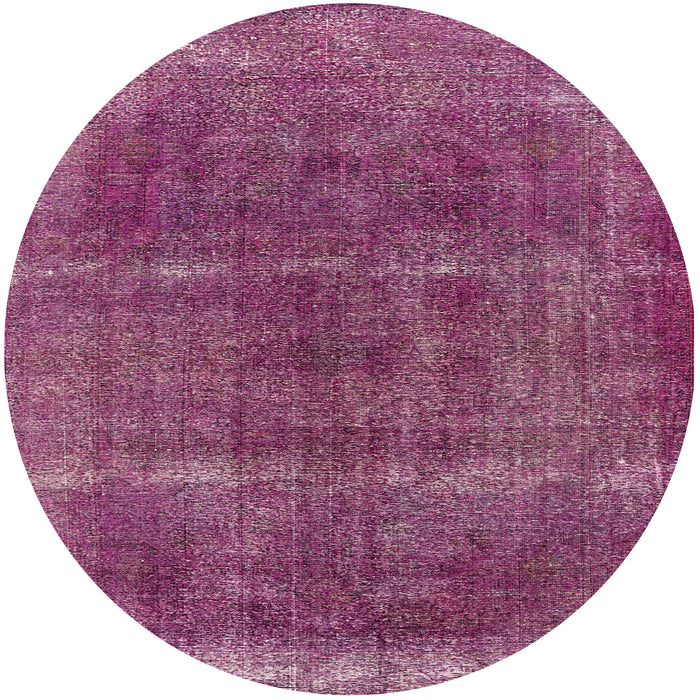 Round Machine Washable Industrial Modern Burnt Pink Rug, wshurb1738