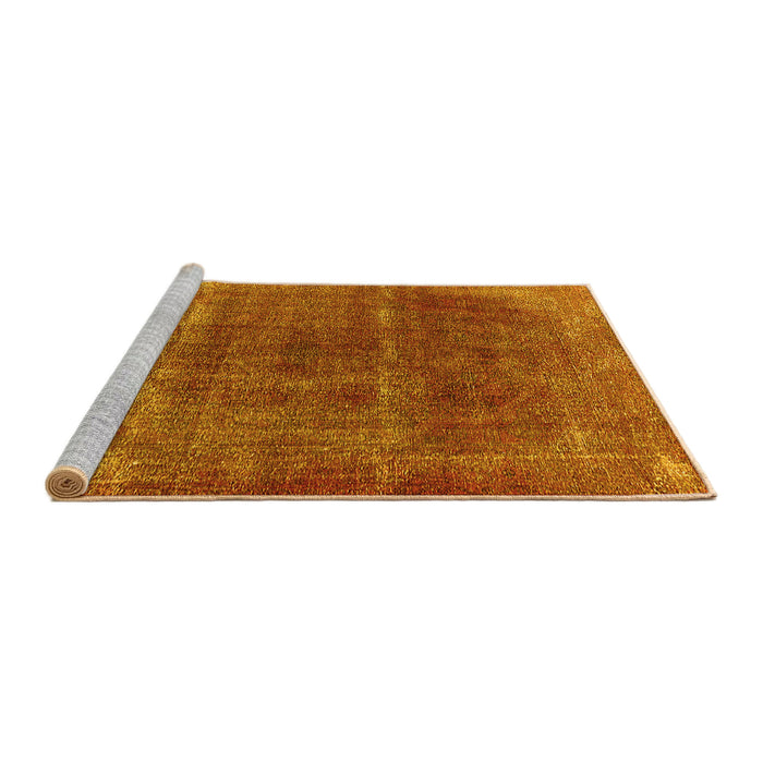 Sideview of Machine Washable Oriental Yellow Industrial Rug, wshurb1738yw