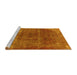 Sideview of Machine Washable Oriental Yellow Industrial Rug, wshurb1738yw