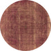 Round Oriental Brown Industrial Rug, urb1738brn