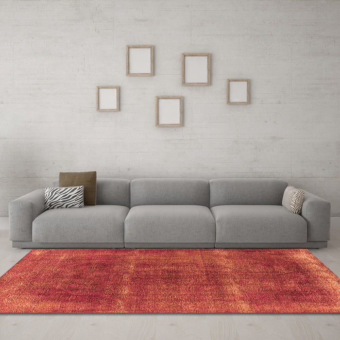Machine Washable Oriental Orange Industrial Area Rugs in a Living Room, wshurb1738org