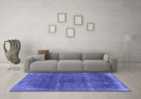 Machine Washable Oriental Blue Industrial Rug, wshurb1738blu