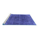 Sideview of Machine Washable Oriental Blue Industrial Rug, wshurb1738blu