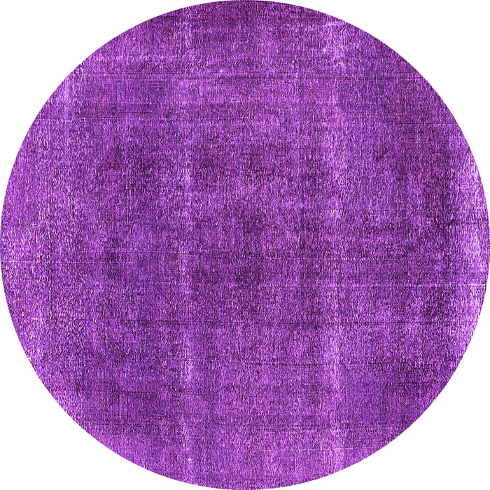 Round Oriental Purple Industrial Rug, urb1738pur