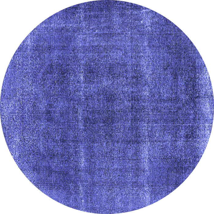 Round Oriental Blue Industrial Rug, urb1738blu