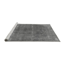 Sideview of Machine Washable Oriental Gray Industrial Rug, wshurb1738gry