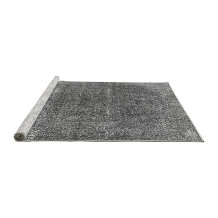 Sideview of Machine Washable Oriental Gray Industrial Rug, wshurb1738gry