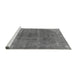 Sideview of Machine Washable Oriental Gray Industrial Rug, wshurb1738gry