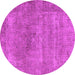 Round Oriental Pink Industrial Rug, urb1739pnk