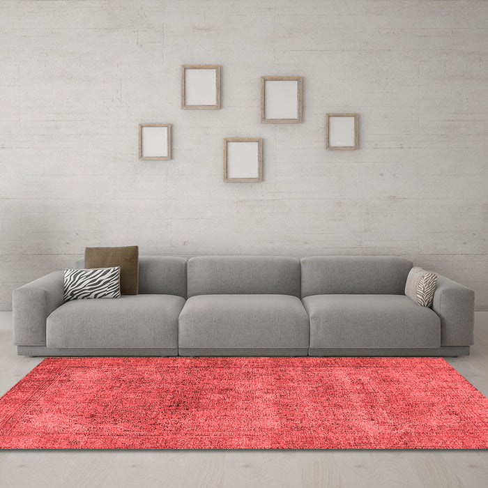 Industrial Red Washable Rugs