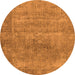 Round Oriental Orange Industrial Rug, urb1739org