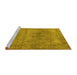 Sideview of Machine Washable Oriental Yellow Industrial Rug, wshurb1739yw