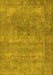 Machine Washable Oriental Yellow Industrial Rug, wshurb1739yw