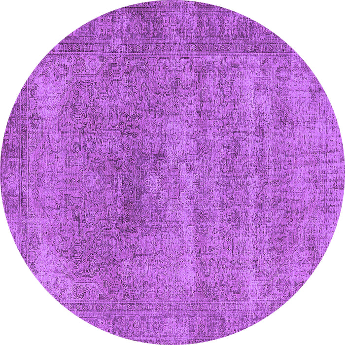 Round Oriental Purple Industrial Rug, urb1739pur