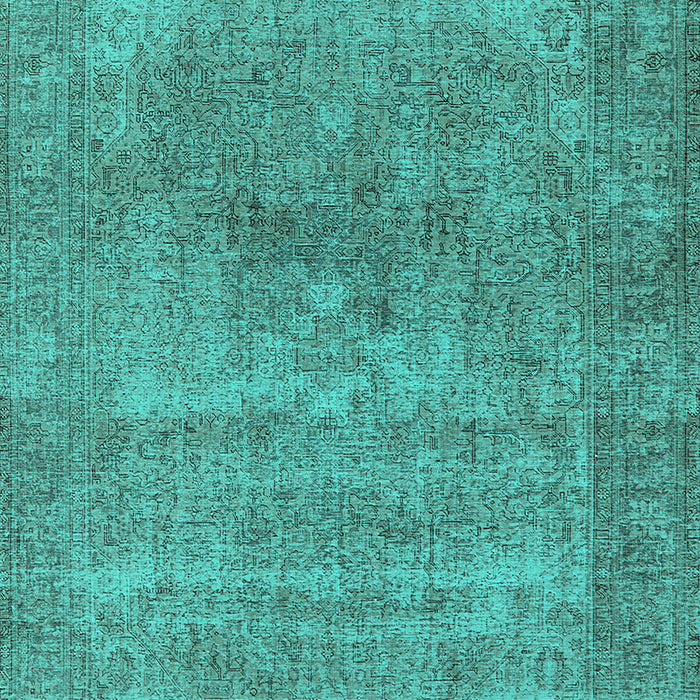 Machine Washable Oriental Turquoise Industrial Area Rugs, wshurb1739turq