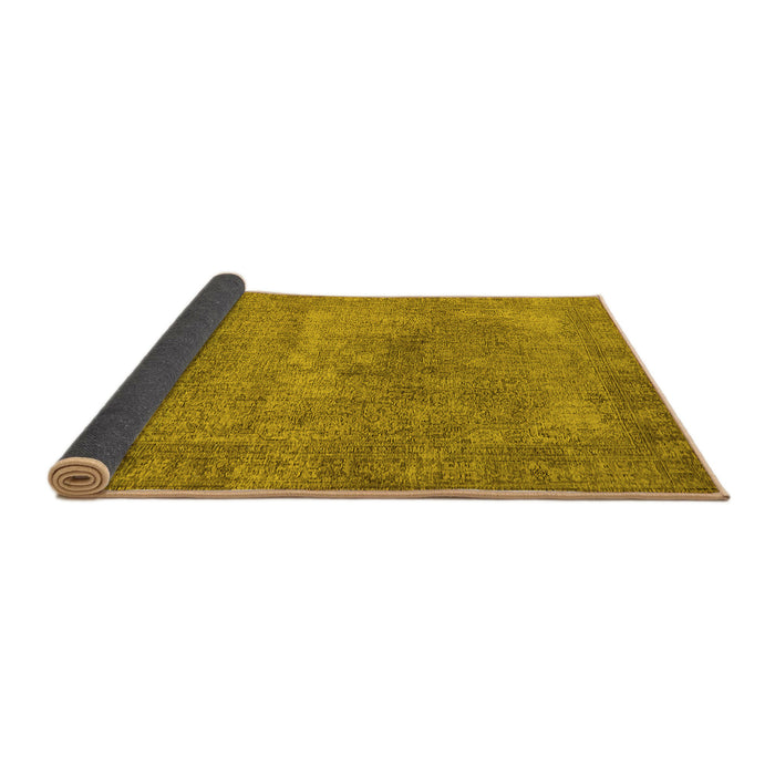 Sideview of Oriental Yellow Industrial Rug, urb1739yw