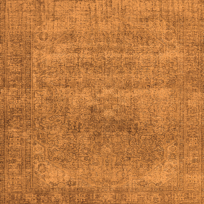 Square Machine Washable Oriental Orange Industrial Area Rugs, wshurb1739org