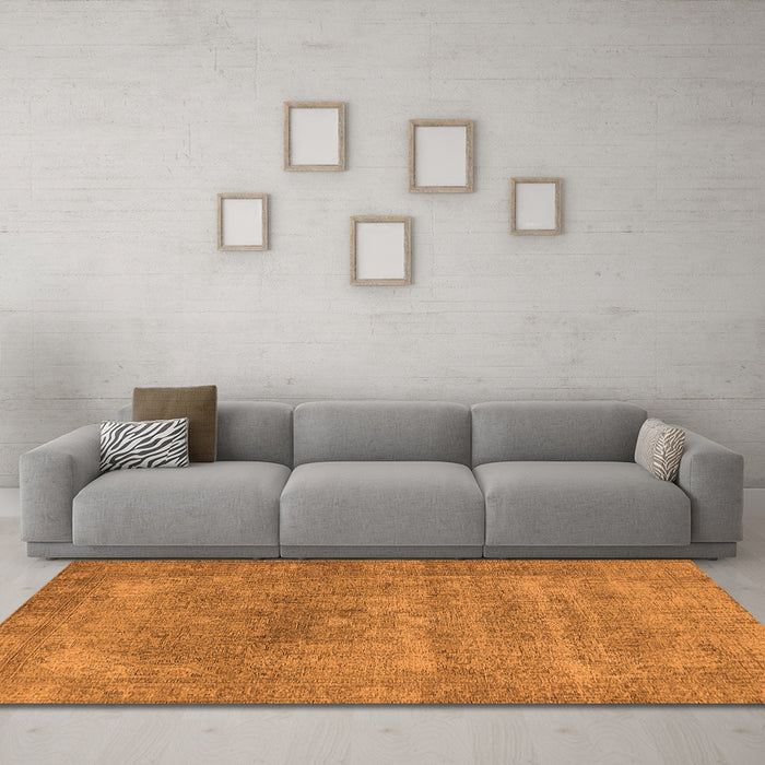 Machine Washable Oriental Orange Industrial Area Rugs in a Living Room, wshurb1739org