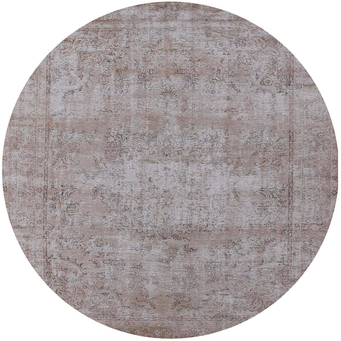 Round Machine Washable Industrial Modern Rose Dust Purple Rug, wshurb1740