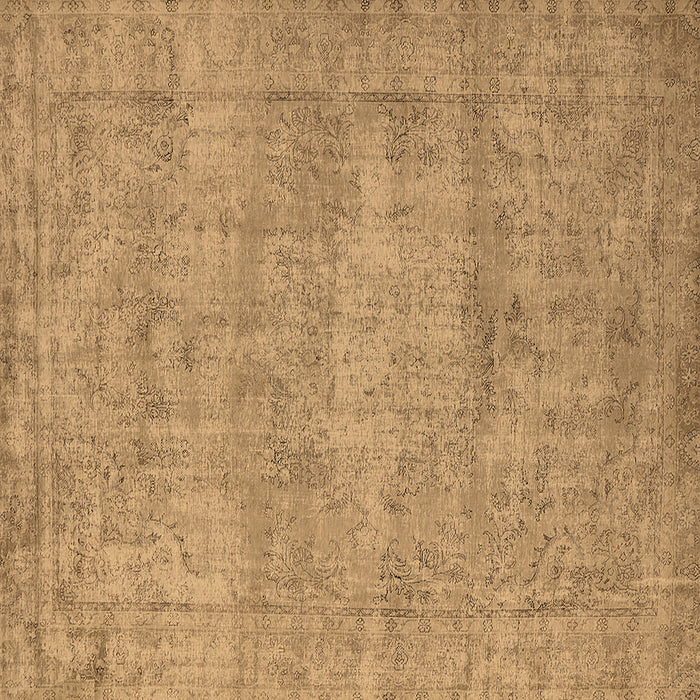 Square Machine Washable Oriental Brown Industrial Rug, wshurb1740brn