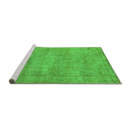 Sideview of Machine Washable Oriental Green Industrial Area Rugs, wshurb1740grn