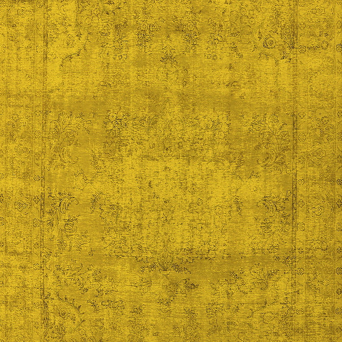 Machine Washable Oriental Yellow Industrial Rug, wshurb1740yw