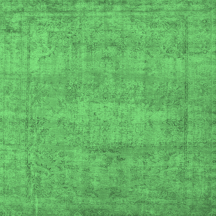 Square Oriental Emerald Green Industrial Rug, urb1740emgrn