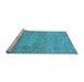 Sideview of Machine Washable Oriental Light Blue Industrial Rug, wshurb1740lblu