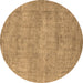 Round Oriental Brown Industrial Rug, urb1740brn