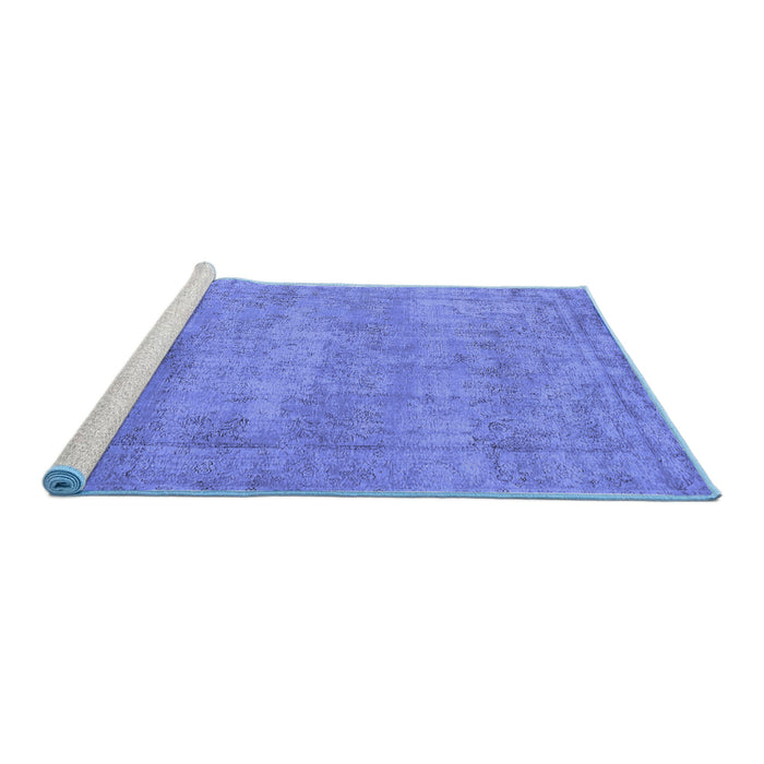 Sideview of Machine Washable Oriental Blue Industrial Rug, wshurb1740blu
