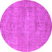 Round Machine Washable Oriental Pink Industrial Rug, wshurb1740pnk