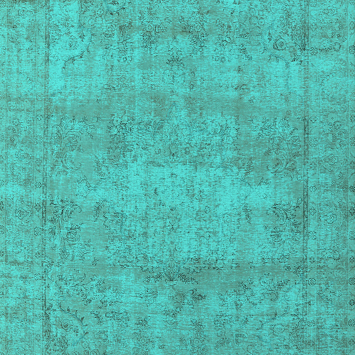 Machine Washable Oriental Turquoise Industrial Area Rugs, wshurb1740turq