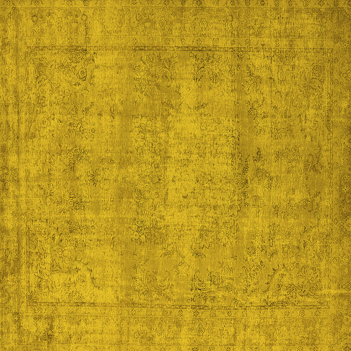Square Machine Washable Oriental Yellow Industrial Rug, wshurb1740yw